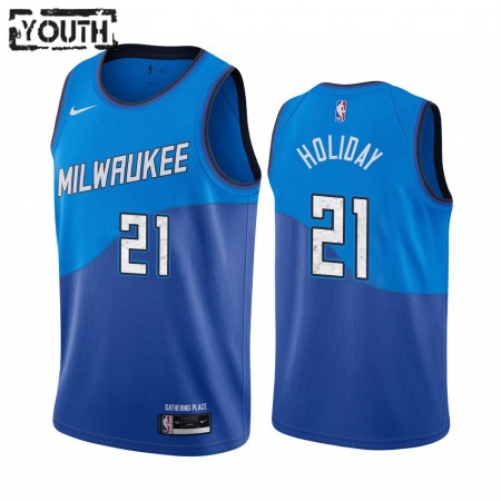 Maillot Basket Milwaukee Bucks Jrue Holiday 21 2020-21 City Edition Swingman - Enfant